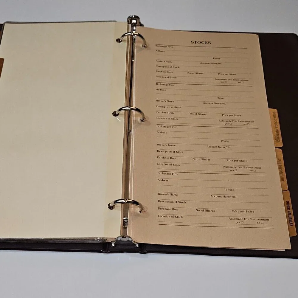 VTG Personal Photo Inventory 3-Ring Album Estate Home Possessions Log NEVER USED